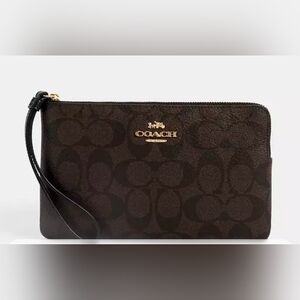 Brown Coach Wristlet Wallet